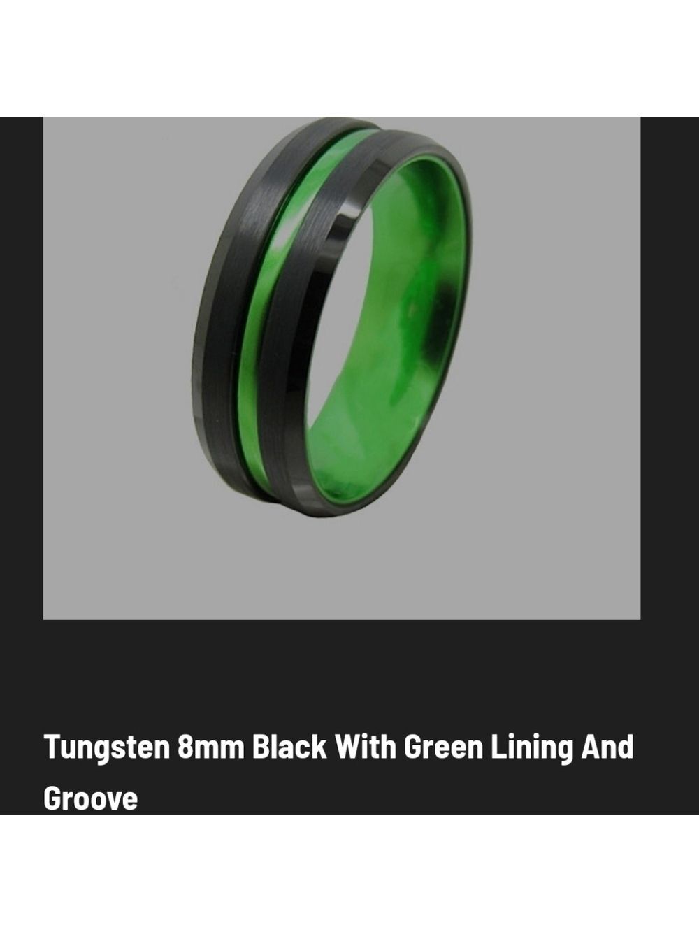Tungsten matt black brushed effect men's ring 5 mm new
